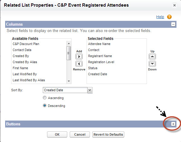 C&P Event Registered Attendees Related List Properties