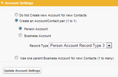 Account Settings for Persons Accounts