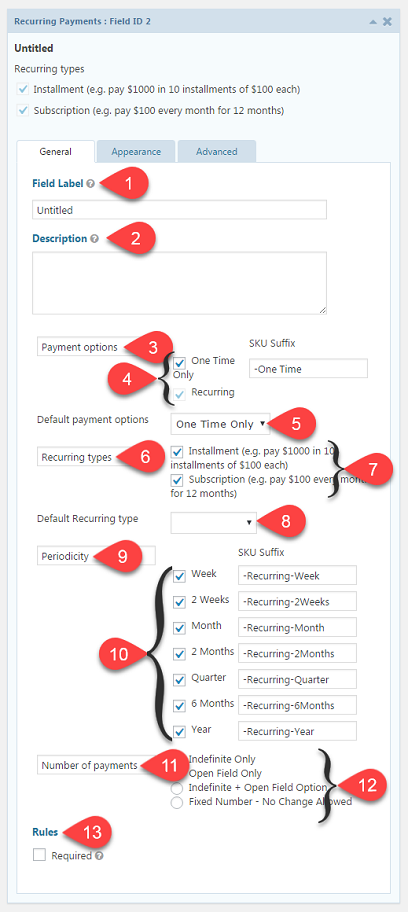 Recurring Fields
