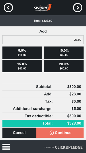 Additional Contribution Screen