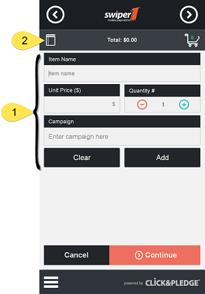 New Transaction Screen