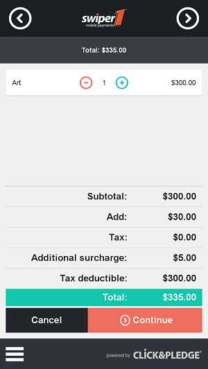Transaction Summary Screen