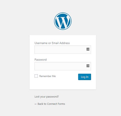 WordPress Login Screen