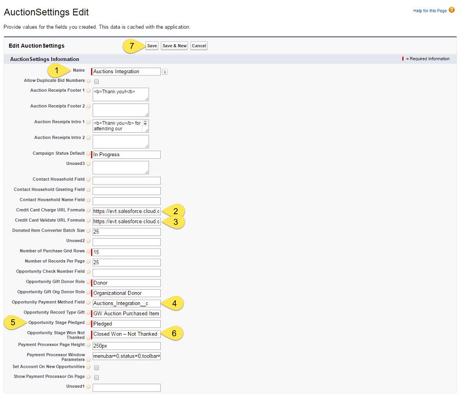 Auctions Settings Edit