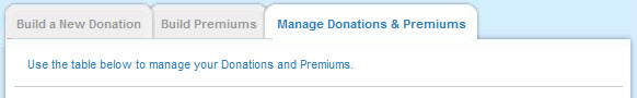 Manage Donations & Premiums